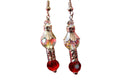 Boucles d'oreilles perles translucide rouge et transparent