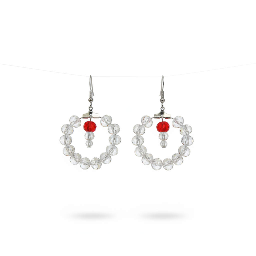 Boucles perles élégantes fond blanc