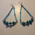 Boucles d'oreilles style marin – Turquoise et perle argentée