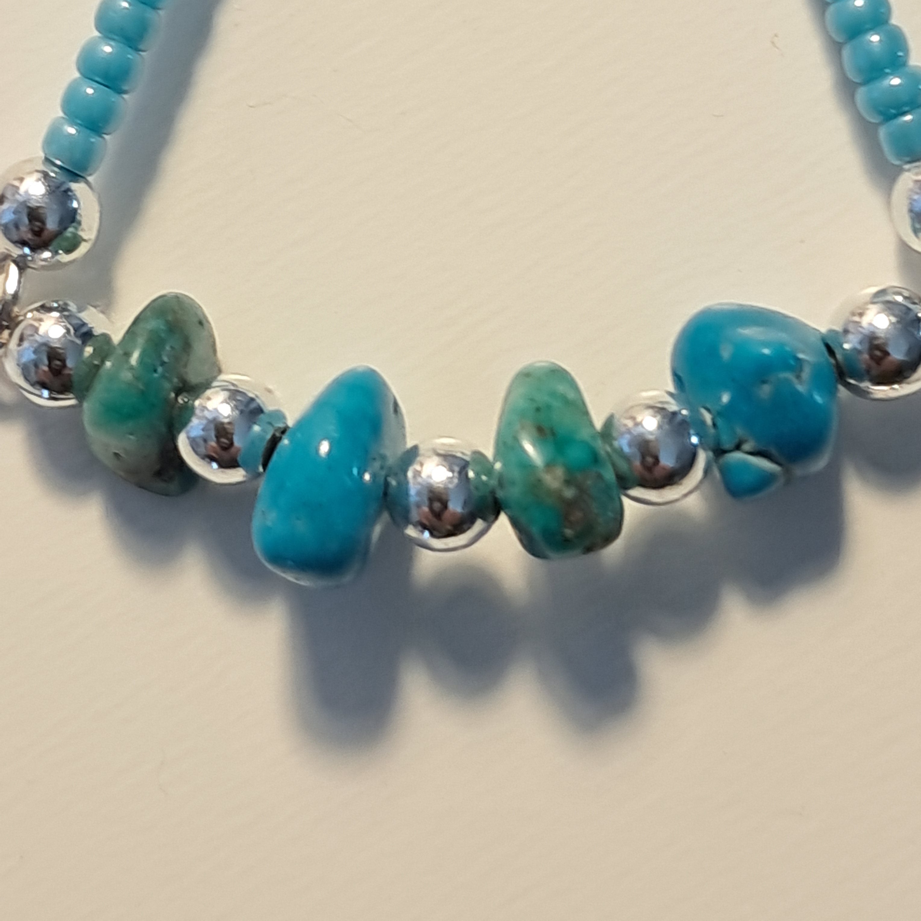 Boucles d'oreilles style marin – Turquoise et perle argentée